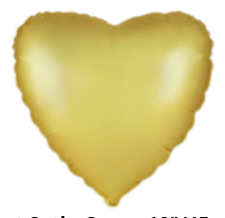 Flexmetal Heart Satin Pastel Gold  18"/45cm