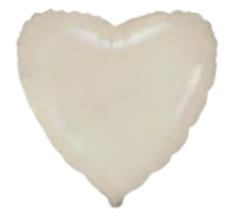 Flexmetal Heart Satin Cream  18"/45cm