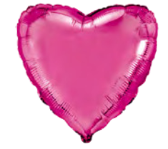 Flexmetal Heart Fuchsia  18"/45cm