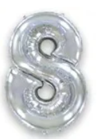 Flexmetal numero 8 Argento 44"/112cm h